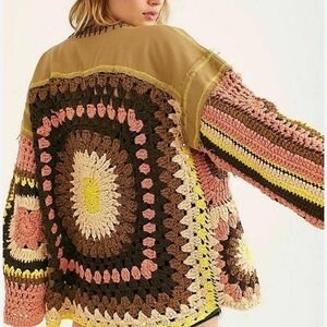 Vintage Free People Crochet Jacket